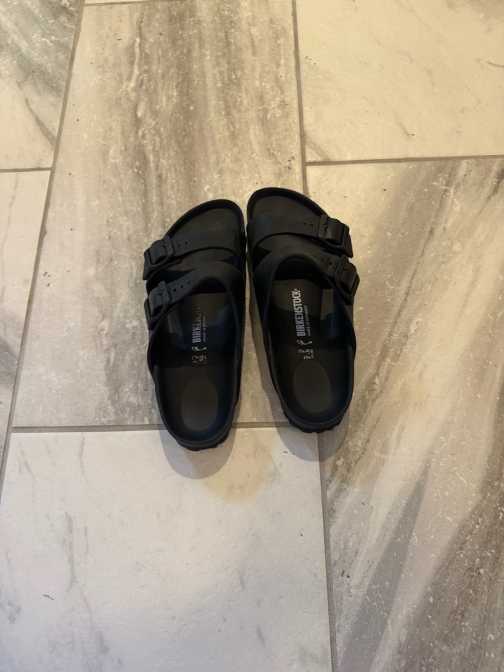 Birkenstock Black Arizona EVA Sandals for Men - Double Strap - size 38